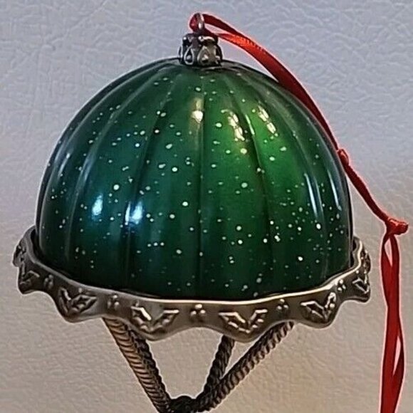 Lenox Santas Arrival Green Hot Air Balloon Stieff Pewter Ornament 2nd Edition - Picture 2 of 11
